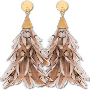 Anna Brackish Feather Earrings